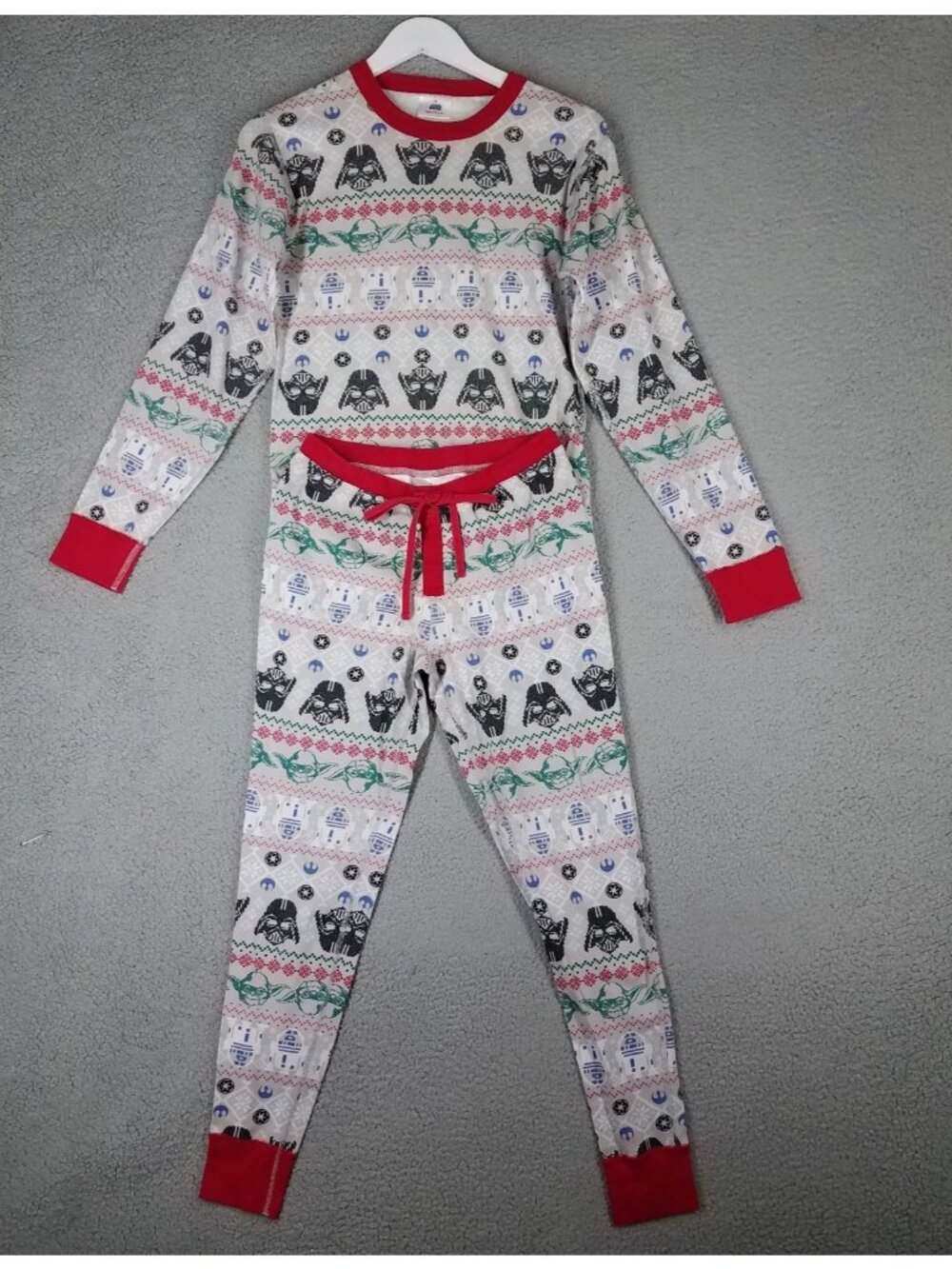 Hanna Andersson Star Wars Pajama Set Women's XS/ Small Christmas Fair Isle Gray
